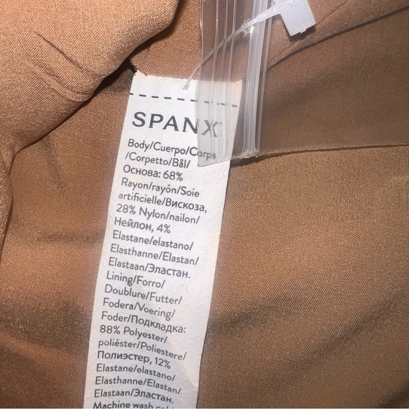 NWT SPANX Ponte Vest Dress Toffee Tan Large Business Casual Figure Flattering - Picture 11 of 15